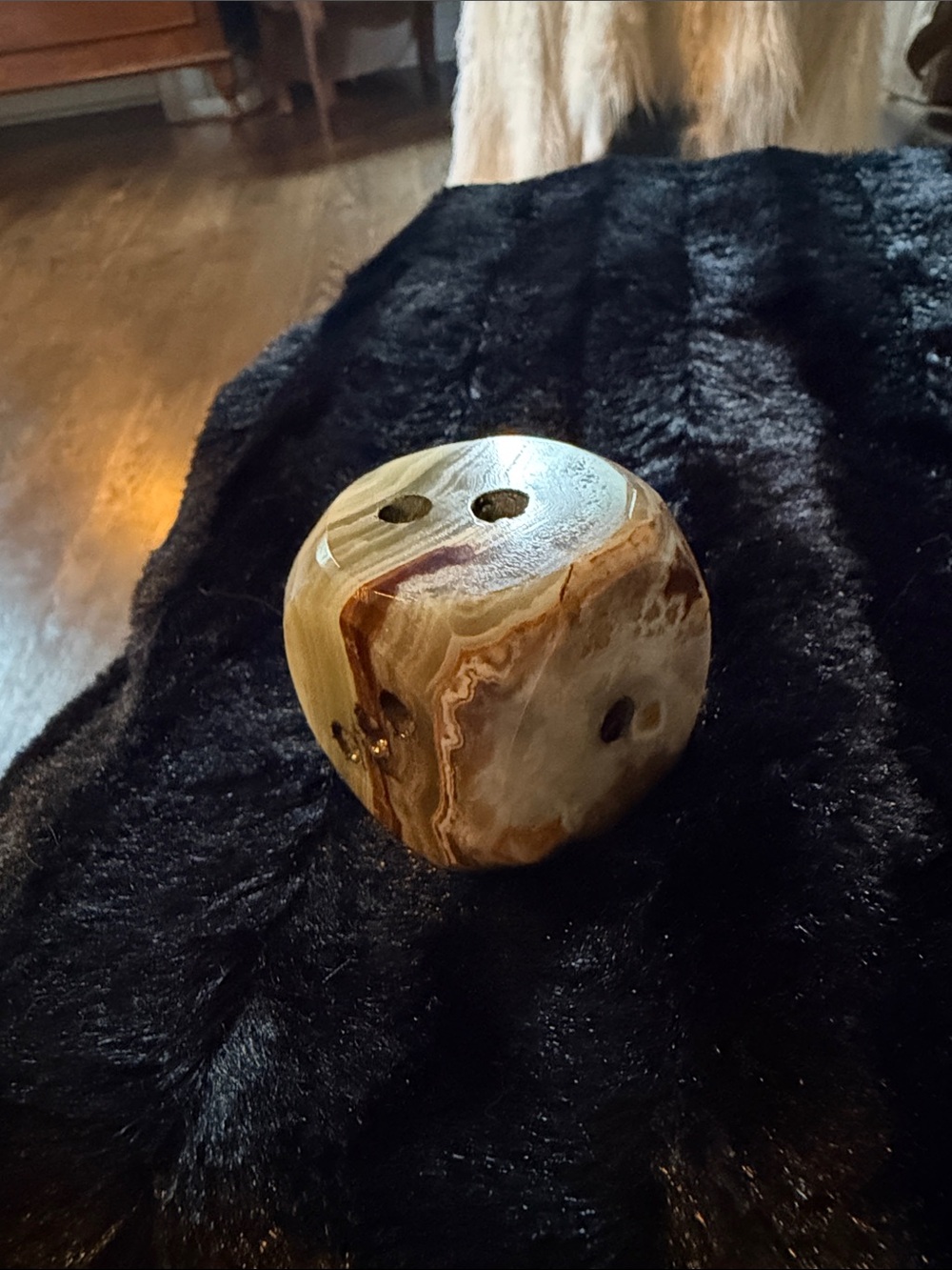 Carved large marble dice
